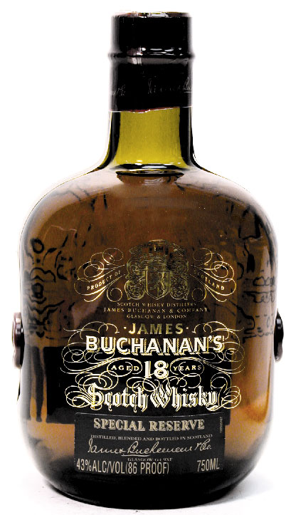 Buchanans 18 Special Reserve Bottle Shaped Sticker