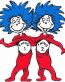 cat in the hat THING 1 and THING 2 sticker 99