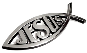 Chrome Fish with JESUS Emblem