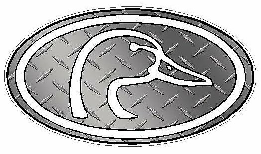 Duck Hunting Oval Decal 66 - Diamondplate Silver