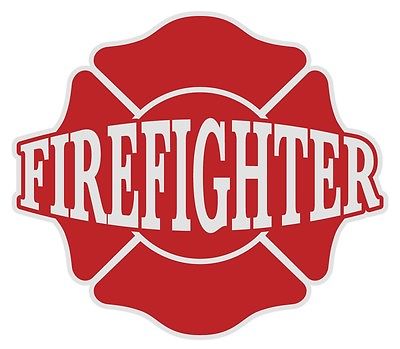 Firefighter-Red-and White Maltese-Cross STICKER
