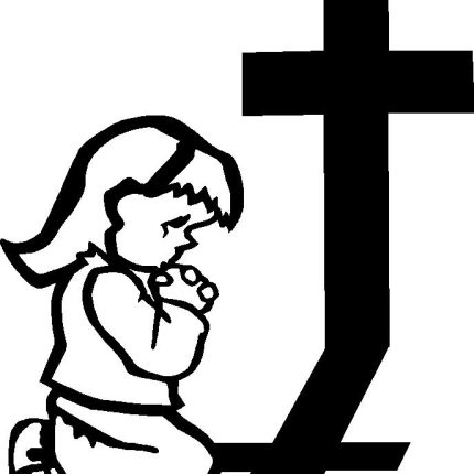 Girl at Cross Die Cut Vinyl Decal Sticker