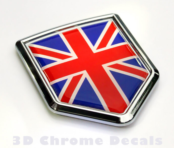 Great Britain Flag Crest British Emblem Chrome Car Decal