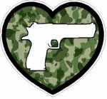 HAND GUN IN HEART FILLS camo green