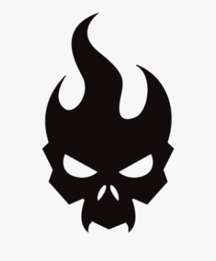 HOTWHEELS FLAME SKULL LOGO DIE CUT DECAL 2