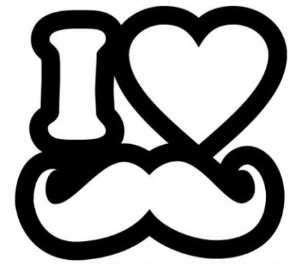 I Love Moustache funny girl sticker