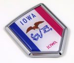iowa US state flag Crest domed chrome emblem car badge decal