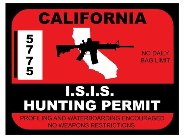 ISIS-CALIFORNIA PERMIT HUNTING STICKER
