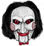 JIGSAW HEAD SHOT FUNNY CARTOON STICKER