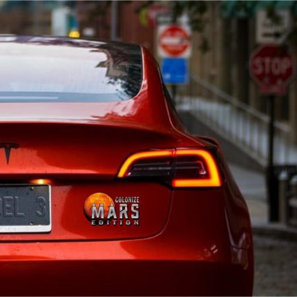 MARS EDITION ORANGE TESLA STICKER