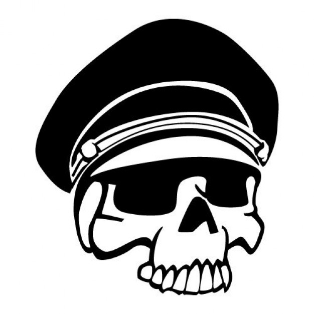 military skull die cut decal