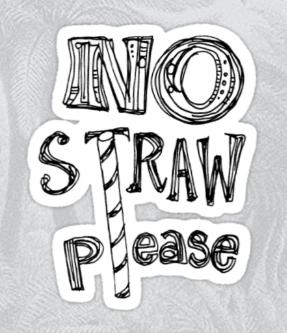 No Straw Please Sticker