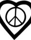 peace sign in a heart sticker decal