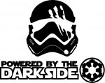 POWERED MY THE DARKSIDE DIE CUT STAR WARS DECAL