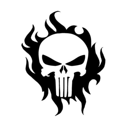 Punisher Flame Diecut Sticker Decal