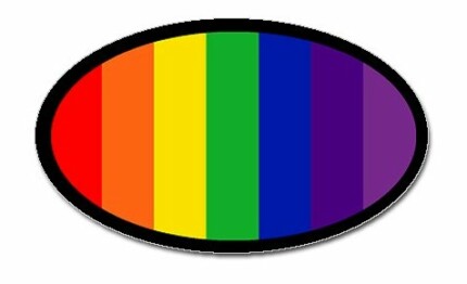 Rainbow Oval Sticker