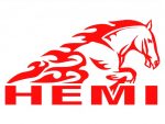 ram hemi horse flame decal