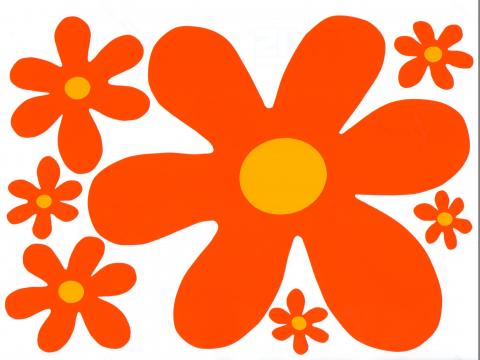 scooby flower car stickers orange