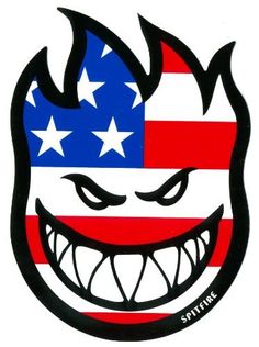 skateboard logo usa flag sticker