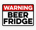 WARNING BEER FRIDGE STICKER