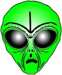 Alien Head Sticker 5 LIME GREEN
