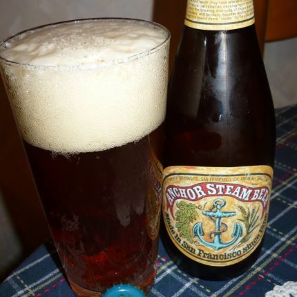 Anchor Steam Beer Bottle and Glass