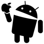 Android Eating Apple Decal Sticker