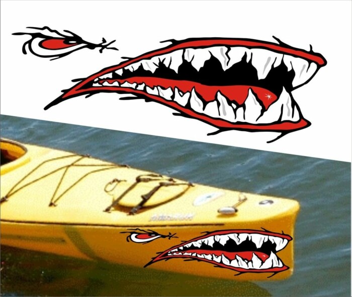 boating sticker mouth and eye LEFT