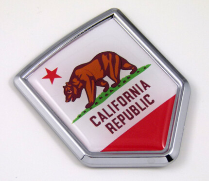 california US state flag domed chrome emblem car badge decal