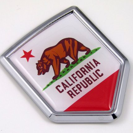 california US state flag domed chrome emblem car badge decal