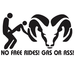 dodge no free rides decal
