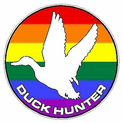 Duck Hunting Circle Decal 88 - Flag Pride