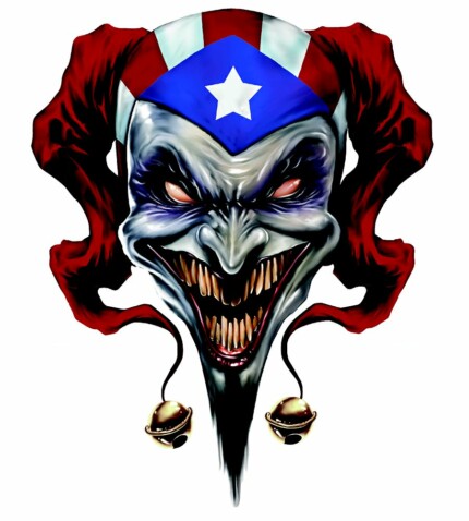 Evil Jester Skull Sticker
