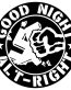 good night alt right b&w round sticker
