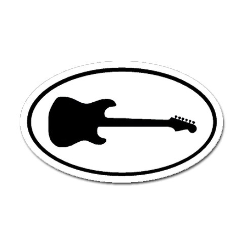 Guitar Oval Sticker
