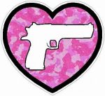 HAND GUN IN HEART FILLS camo pink