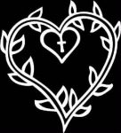 Heart Vine with Cross Vinyl Diecut Car Decal