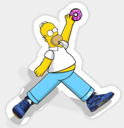 Homer JUMPMAN for Donut Sticker