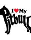 I llove my PITBULL dog shaped sticker