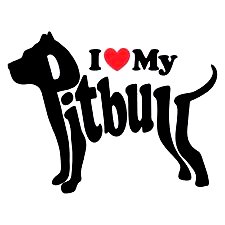 I llove my PITBULL dog shaped sticker