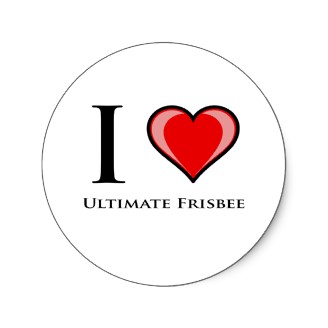 I Love Ultimate Frisbee Circular Sticker