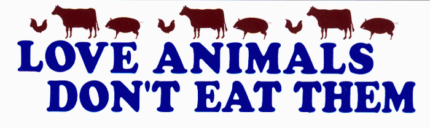 Love Animals Dont Eat Them Bumper Sticker