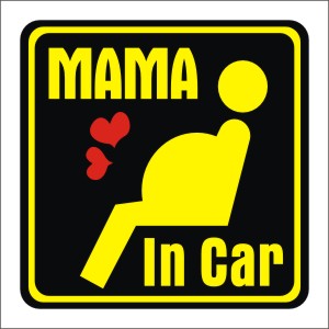 mama in car girl sticker