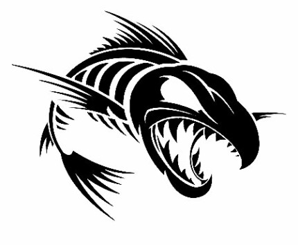 mean fish fishing decal 67