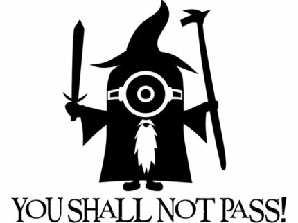 minion shall not pass die cut decal