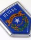 nevada US state flag domed chrome emblem car badge decal
