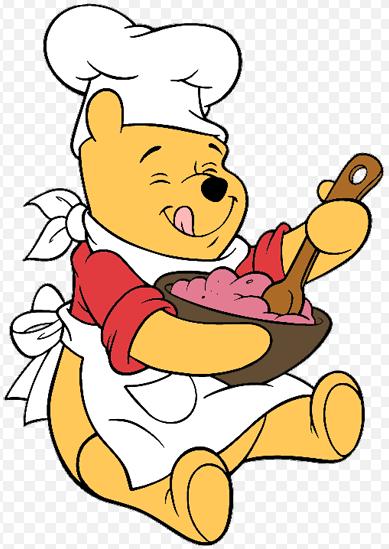 pooh cooking sticker