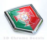 Portugal Portuguese Flag Crest Car Chrome Emblem 3D Decal