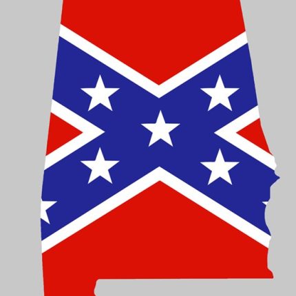 Rebel Flag Alabama shaped sticker