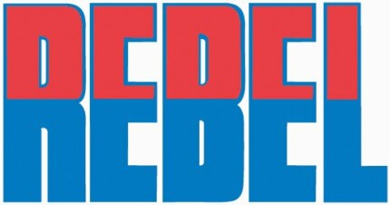 rebel text logo sticker